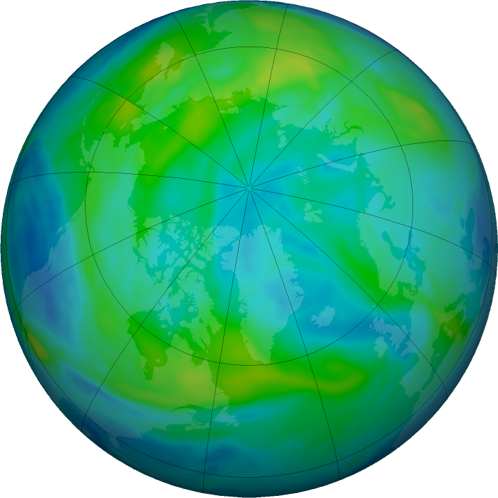 Arctic ozone map for 27 October 2020